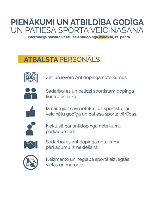 Atbalsta personāla pienākumi un atbildība